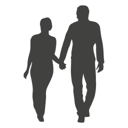 Glückliche romantische Paarschattenbild PNG-Design