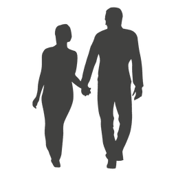 Happy romantic couple silhouette PNG Design