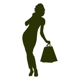 Silhueta de menina comprando feliz Desenho PNG