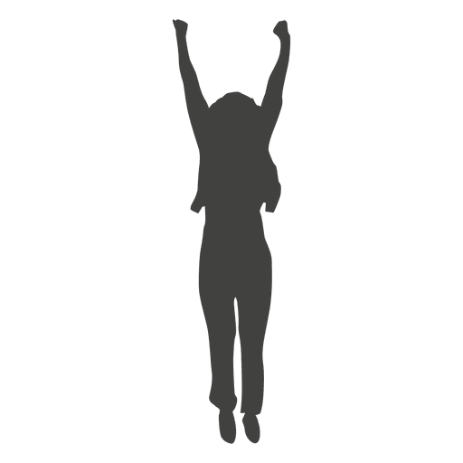 Happy woman celebrating silhouette PNG Design
