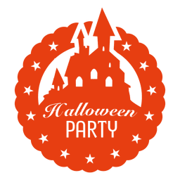 Haunted castle halloween badge PNG Design