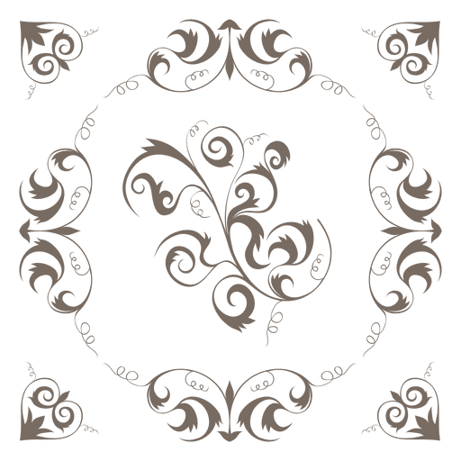 Heart corners swirling decoration PNG Design