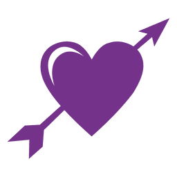 Heart crossing arrow PNG Design