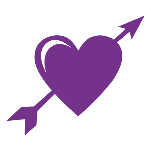 Heart crossing arrow PNG Design