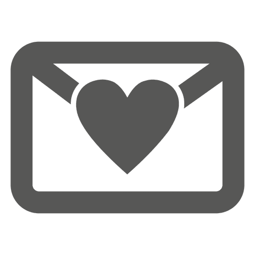 Heart envelop icon PNG Design