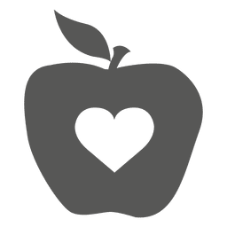 Heart inside apple icon PNG Design Transparent PNG