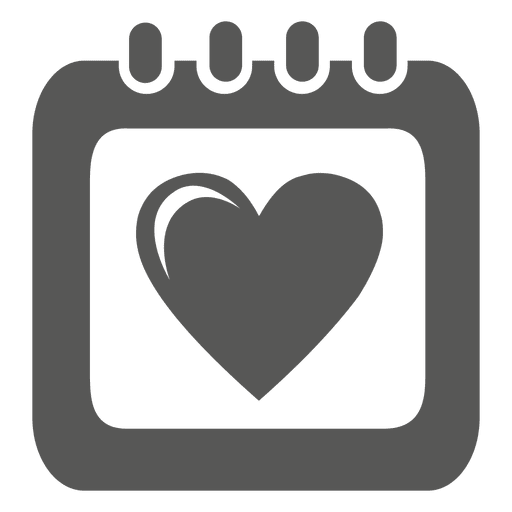 Heart table calendar icon