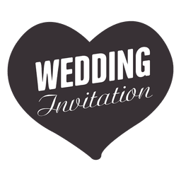 Emblema de coração de casamento Desenho PNG