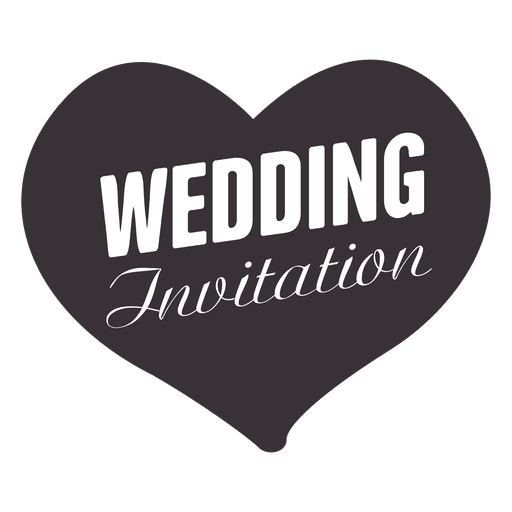Heart wedding badge PNG Design