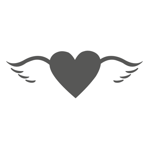 Download Heart With Wings Silhouette - Transparent PNG & SVG vector ...