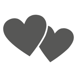 Ícone plano de corações Transparent PNG