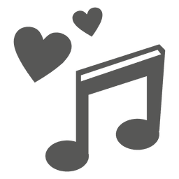 Hearts music note icon PNG Design