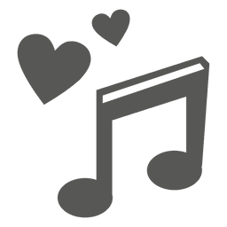 Ícone de nota musical de coração Desenho PNG