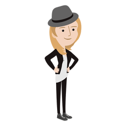 Hipster fashion girl cartoon PNG Design