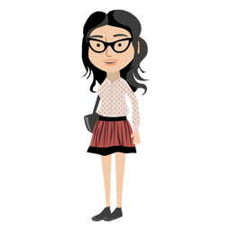 Hipster-Mädchen-Zeichentrickfigur PNG-Design