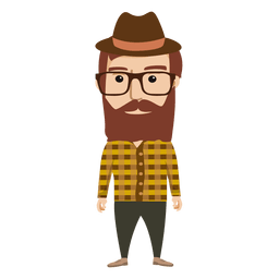 Männlicher Hipster-Charakter 1 PNG-Design