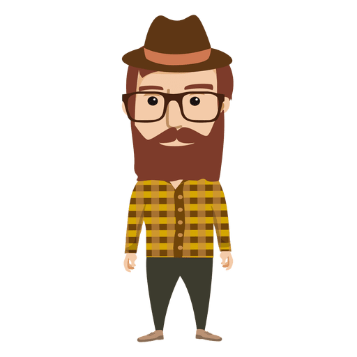 Hipster male character 1 - Transparent PNG & SVG vector file