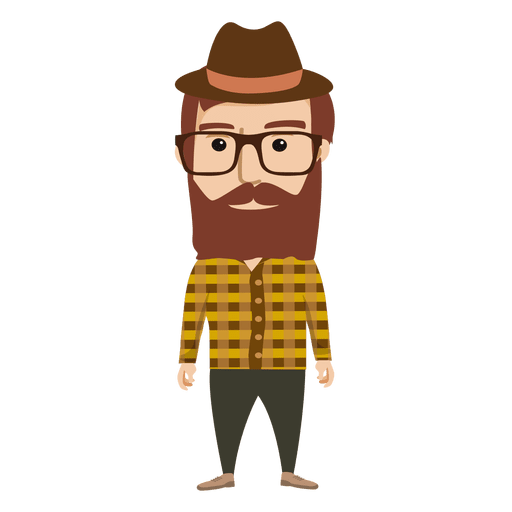 Personaje masculino hipster 1 Diseño PNG