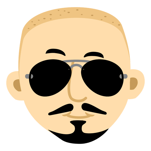 Hipster man head cartoon 1 Desenho PNG