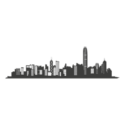 Silhueta de horizonte de Hong kong Desenho PNG