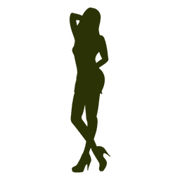 Silhueta de garota fashion quente Desenho PNG