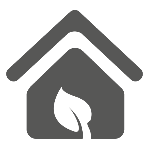 Casa con icono de hoja ecológica Diseño PNG