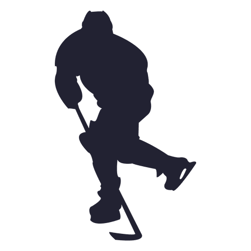 Male Ice hokey player silhouette PNG Design
