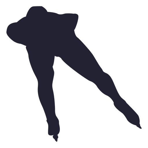 Ice skating pose silhouette