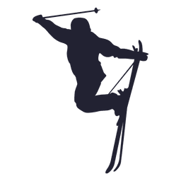 Silhueta de esporte de esqui no gelo Desenho PNG