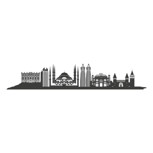 Istanbul Skyline Silhouette PNG-Design