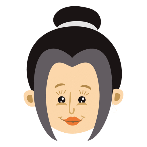 Japanese woman cartoon head PNG Design