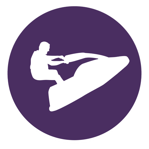 Jet skiing circle icon PNG Design