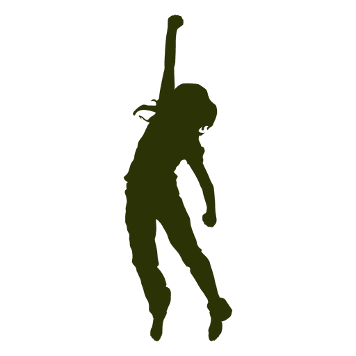 Jumping girl silhouette PNG Design