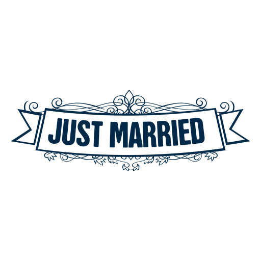Just married wedding label 4 PNG Design