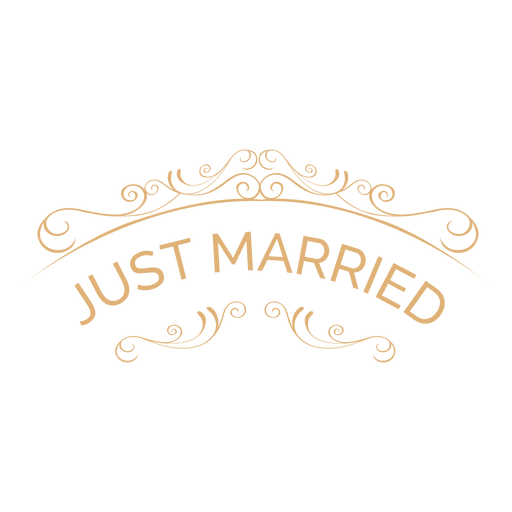 Just married wedding label 5 PNG Design