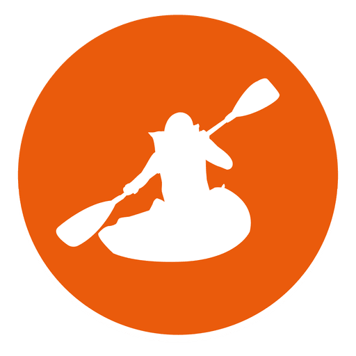 Icono de círculo de kayak Diseño PNG