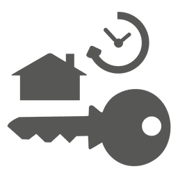 Key house clock icon PNG Design