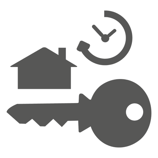 Icono de reloj de casa clave Diseño PNG
