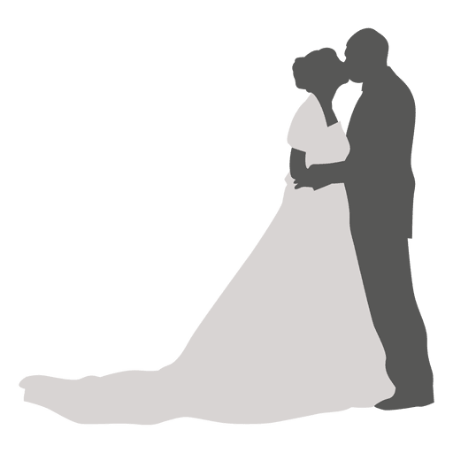 Kissing wedding couple silhouette PNG Design