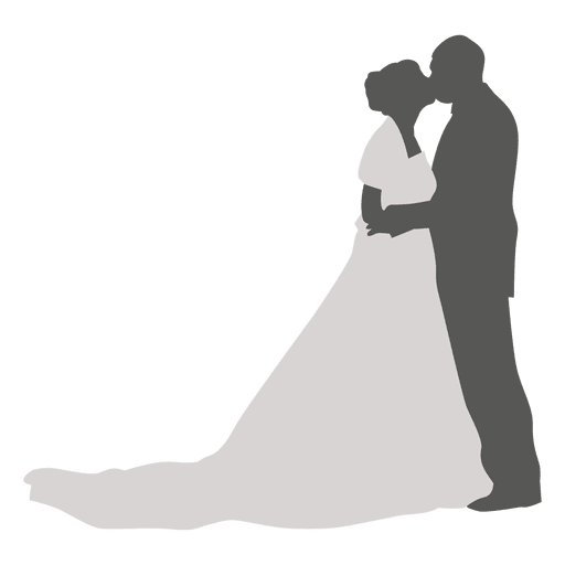 Küssen des Hochzeitspaares Silhouette PNG-Design