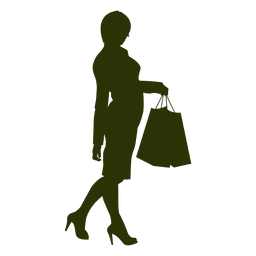 Ladies shopping silhouette PNG Design