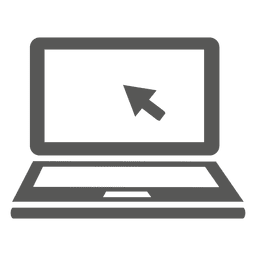 Laptop com ícone de cursor Desenho PNG