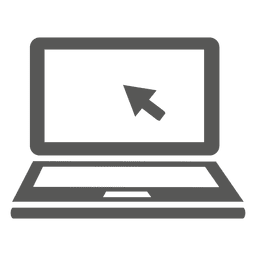 Laptop con icono de cursor Diseño PNG