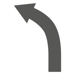 Left curve street sign PNG Design