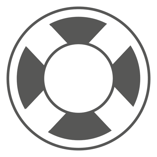 Flache Rettungsring-Bojensymbol PNG-Design