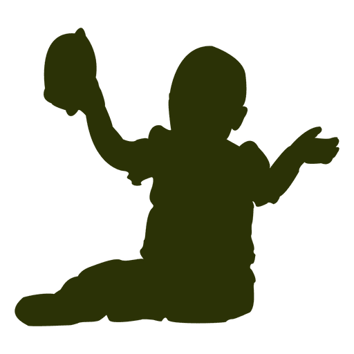 Little kid playing silhouette PNG Design