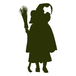 Silueta de personaje de brujita Diseño PNG