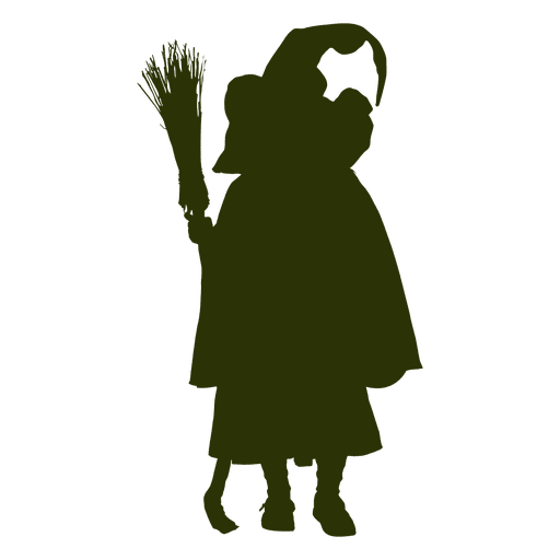 Little witch character silhouette PNG Design