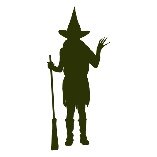 Little witch girl silhouette 1