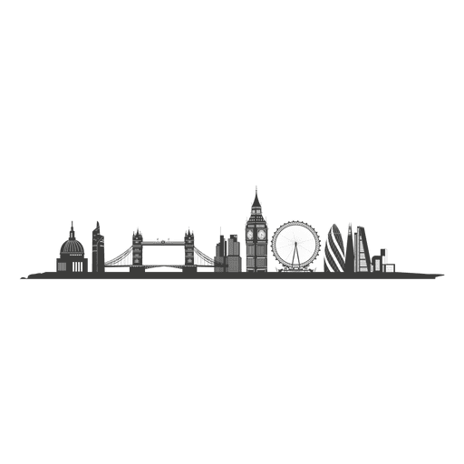 London skyline silhouette PNG Design